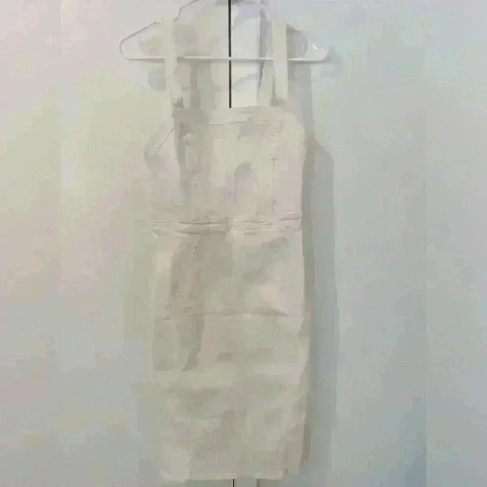 NWT- Here comes the sun white denim dress , size XS